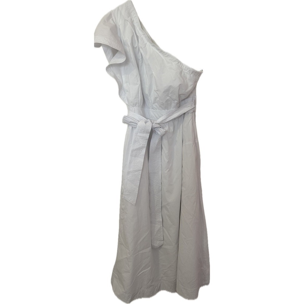Madewell Dress Women's Size 14 White Ruffle One Shoulder Flowy Flutter Sleeve